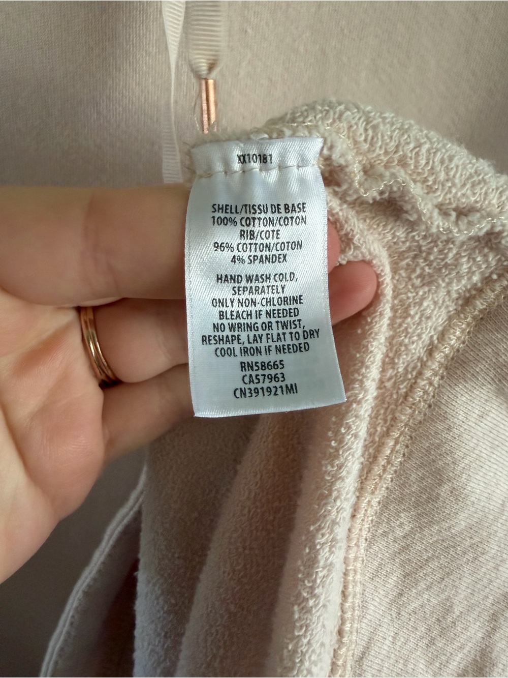 Caslon Light Pink Terry Hooded Sweat Top - Picture 3 of 6